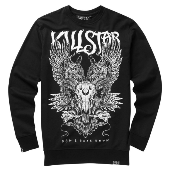 Killstar Archive ✦ Don’t Back Down Pullover ✦ Black Cotton Gothic Sweatshirt S - Picture 4 of 5